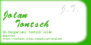 jolan tontsch business card